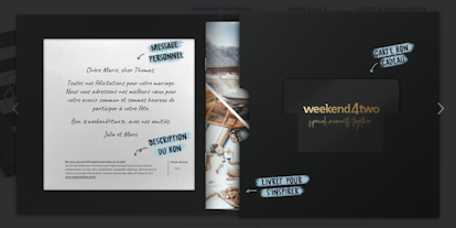 Coffret de bon cadeaux noirs à l'intérieur